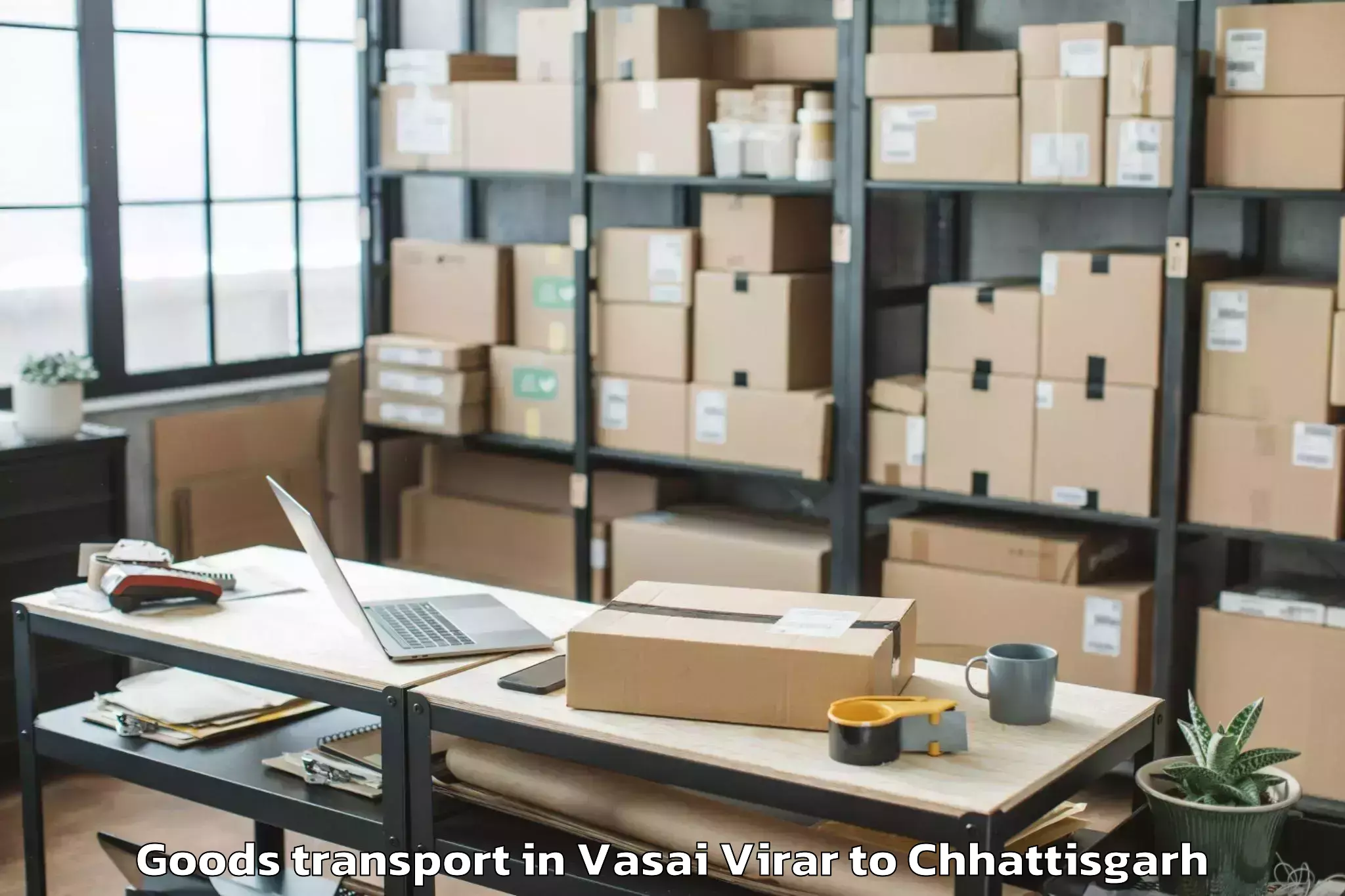 Easy Vasai Virar to Kawardha Goods Transport Booking